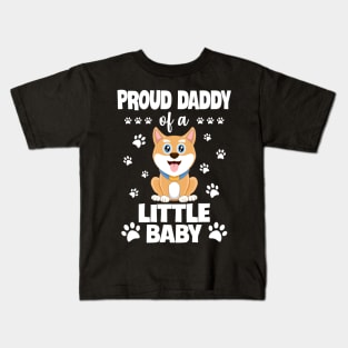Proud Daddy Of A Little Baby Kids T-Shirt